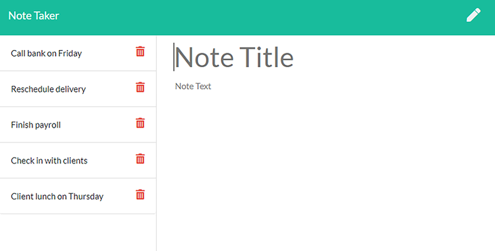 note taker app to remember to-dos